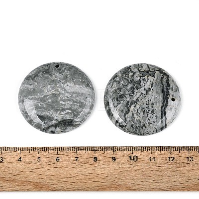 Natural Map Stone Pendants G-N361-04D-1