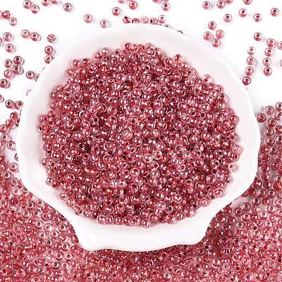 6/0 Transparent Inside Colours Glass Seed Round Beads SEED-N006-004L-1