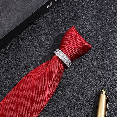 Brass Pave Clear Cubic Zirconia Tie Clips AJEW-WH20020-700P-1