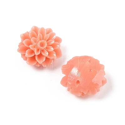 Synthetic Coral 3D Flower Rose Beads CORA-L046-C02-1