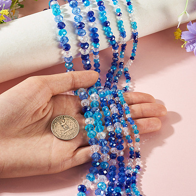 6 Strands 3 Styles Glass Beads Strands EGLA-TA0013-71B-1