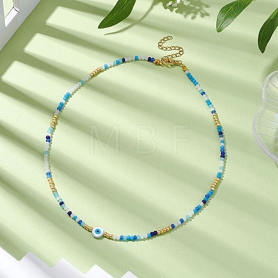 Glass Beaded Necklaces NJEW-JN04896-02-1