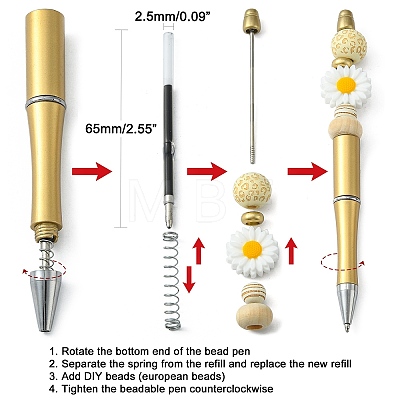 Plastic Beadable Pens AJEW-L082-A05-1