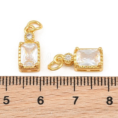 Brass Pave Cubic Zirconia Charms CU-CBA3D67-07G-06-1