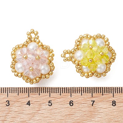 Glass Seed Beaded Pendants PALLOY-MZ01288-1
