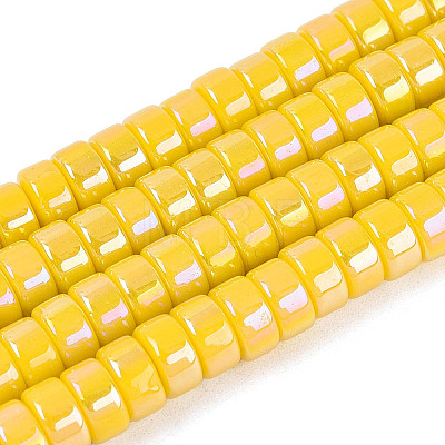 AB Color Plated Opaque Glass Beads Strands GLAA-T026-3x6mm-P13-1
