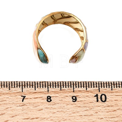 304 Stainless Steel Enamel Wide Cuff Open Rings for Women SA-K003-03D-G-1