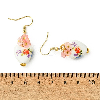 Handmade Porcelain & Acrylic Beads Dangle Earrings for Women EJEW-JE07329-01-1