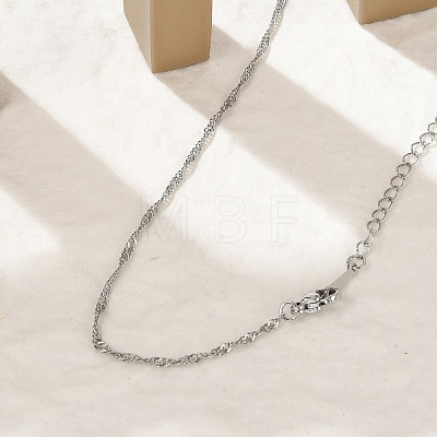 Brass Singapore Chain Necklaces for Women NJEW-Q020-01P-1