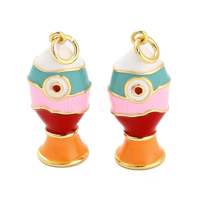 Brass Enamel Pendants KK-H527-05B-G01-1