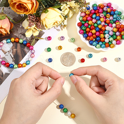 300Pcs Spray Painted Acrylic Beads MACR-PA0001-80-1
