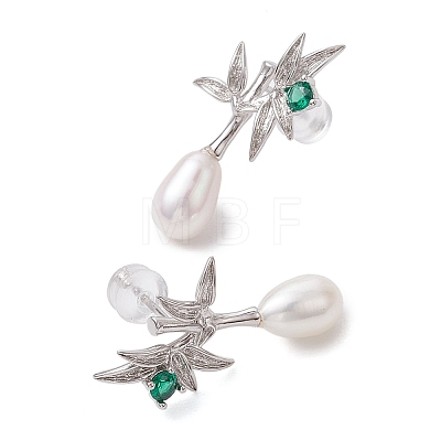 Natural Pearl Ear Studs EJEW-P286-19P-1