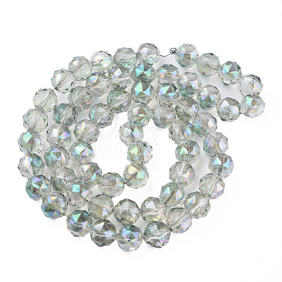 Electroplate Transparent Glass Beads Strands EGLA-N002-34B-C09-1