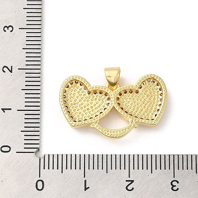 Rack Plating Brass Micro Pave Cubic Zirconia with Synthetic Opal Pendants KK-D088-36G-1