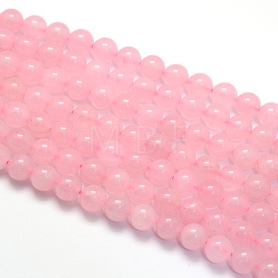 Natural Rose Quartz Round Beads Strands X-G-O047-04-8mm-1