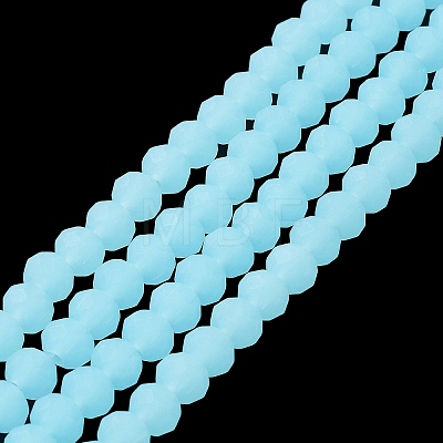 Imitation Jade Solid Color Glass Beads Strands EGLA-A034-J4mm-MD04-1