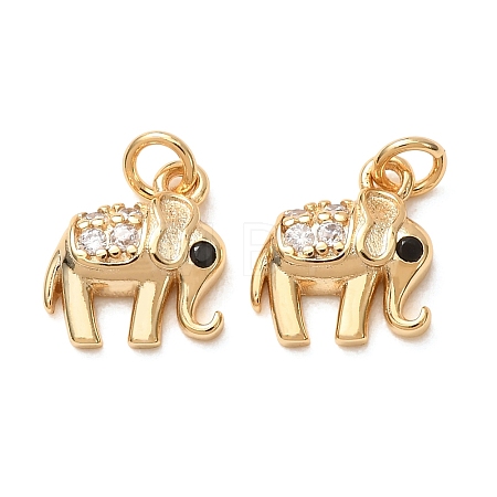 Brass Micro Pave Black Cubic Zirconia Charms CU-K002-15G-1