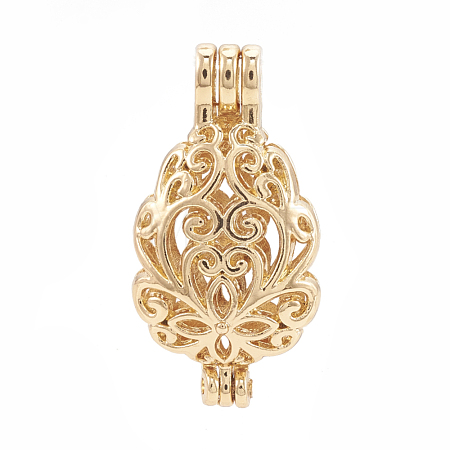 Alloy Bead Cage Pendants PALLOY-S062-51G-1