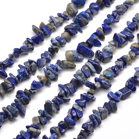 Natural Lapis Lazuli Chip Bead Strands G-M205-14-1
