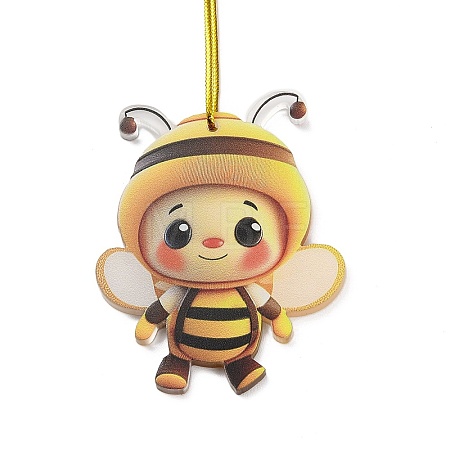 Cute Bees Acrylic Pendant Decoration LS-HJEW-G026-01B-1