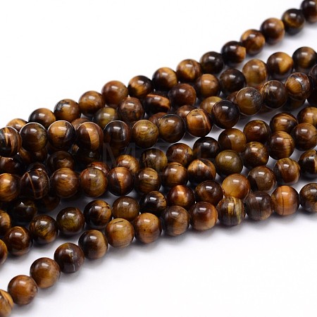 Natural Tiger Eye Beads Strands G-J303-11-6mm-1