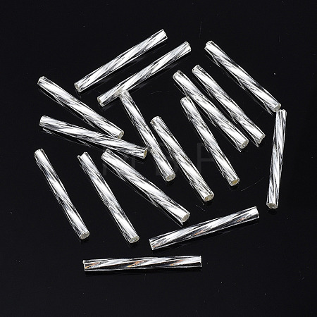 Opaque Glass Twisted Bugle Beads SEED-T005-15-B01-1