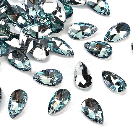 Faceted Teardrop Glass Pendants GLAA-O008-A26-1