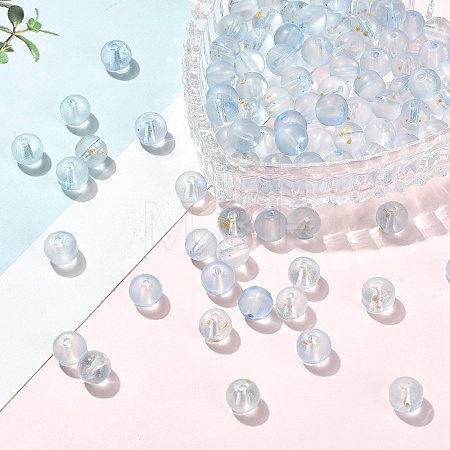 100Pcs Frosted Baking Paint Glass Beads DGLA-YW0001-36G-1