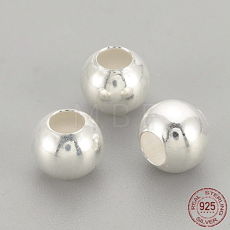 925 Sterling Silver Beads X-STER-S002-12-4mm-1