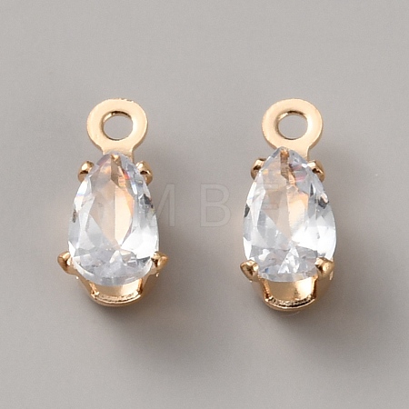 Alloy Pave Clear Cubic Zirconia Teardrop Charms FIND-TAC0035-48C-KCG-1