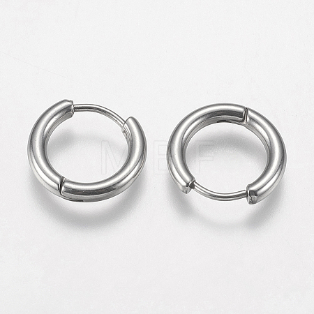 Tarnish Resistant 304 Stainless Steel Huggie Hoop Earring Findings STAS-I097-051C-1