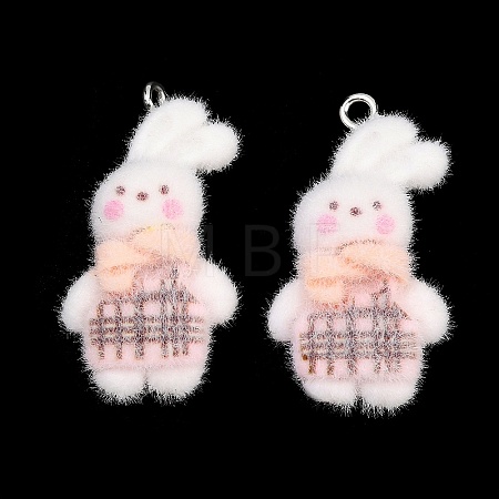 Flocking Opaque Resin Pendants LS-RESI-P053-04A-P-1