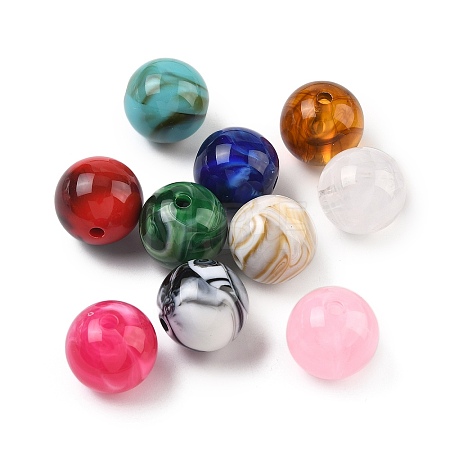 Two Tone Opaque Acrylic Beads MACR-L016-06-1
