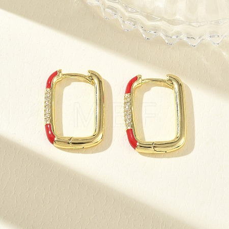 Brass Micro Pave Cubic Zirconia Hoop Earrings KK-CBA98BA-01G-A-1