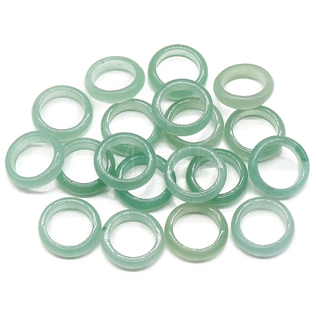 Natural Green Aventurine Plain Band Rings PW-WG25917-09-1