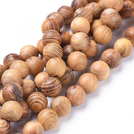 Natural Wood Beads Strands X-WOOD-F008-05-A-1