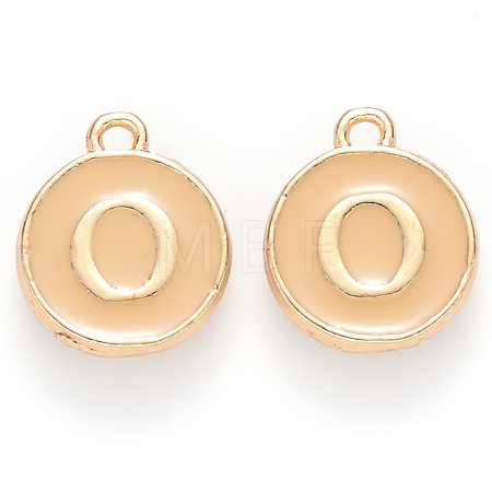 Golden Plated Alloy Enamel Charms X-ENAM-S118-06O-1