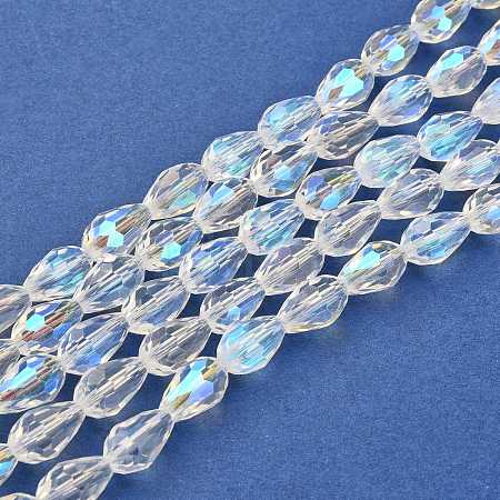 Electroplate Glass Bead Strands EGLA-E010-8x12mm-AB01-1