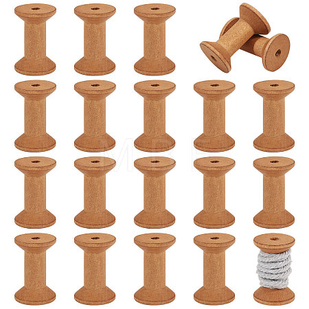 20Pcs Schima Wood Sewing Embroidery Thread Spool ODIS-GL0001-13-1