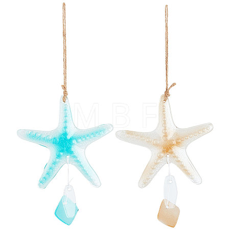 Glass Pendant Decoration HJEW-WH0042-30-1