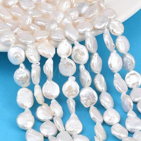 Natural Baroque Keshi Pearl Coin Beads Strands PA-CBAFEE8-15A-1