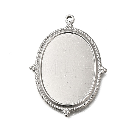 304 Stainless Steel Pendant Cabochon Settings STAS-H225-03P-1