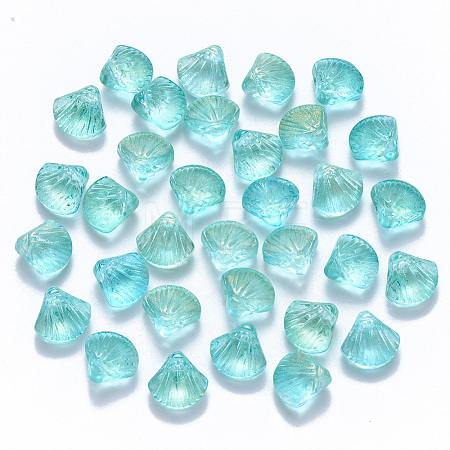 Transparent Spray Painted Glass Beads GLAA-T016-04A-1