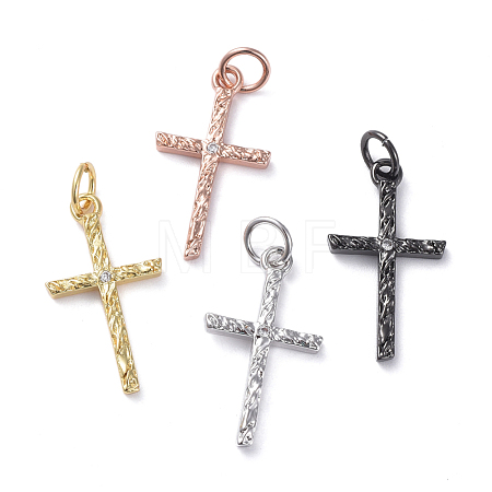 Brass Micro Pave Cubic Zirconia Pendants ZIRC-G160-50-1