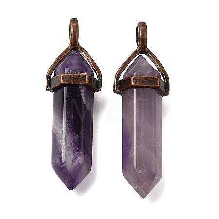 Natural Banded Amethyst Pendants G-H360-01R-14-1