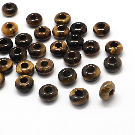 Natural Tiger Eye European Large Hole Beads X-G-Q442-01-1