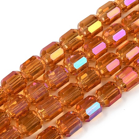Electroplate Glass Beads Strands GLAA-G112-07F-1