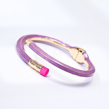 Pencil Design Alloy Enamel Cuff Bangles FS-WG7604E-06-1