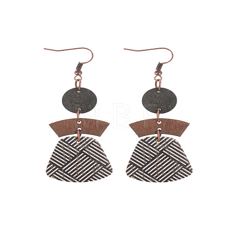 Alloy with Imitation Leather Dangle Earrings FS-WG30D02-03-1