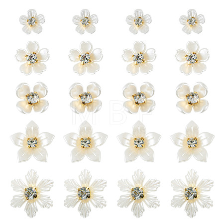 50Pcs 5 Styles Acrylic Cabochons MACR-TA0002-90-1